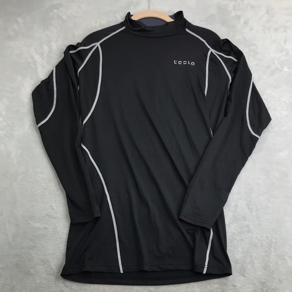 Tesla Men’s  Progressive Sports Gear Performance Shirt Training Black 2XL